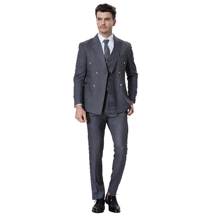MOQ One Set Men's Wear 3 Piece Men's Suits blazer Fashion Slim Suit Jacket Suit Single Button Formal Coat Suite for Men