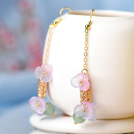 Chinese Style Hanfu Accessories Mori Long Dangle Earrings Ancient Style Ancient Tree Thousand Vine Earrings for Women Girls