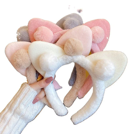 Fashion Soft Women Plush Headband Bear Cat Ears Lamb Fluffy Make up Cute Hairband Wash Face Headband