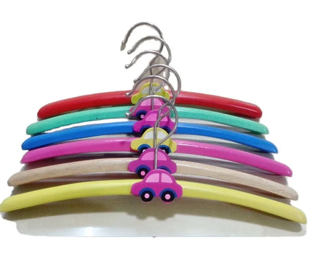 Cute Cartoon Animal-Designed Wooden Baby Hangers for Clothing Storage Colorful and Adorable