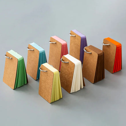 Creative Pocket Mini Notebook DIY Blank Color Iron Ring Handwriting Hard Blank Word Card Loose-leaf Book Memory Card Book