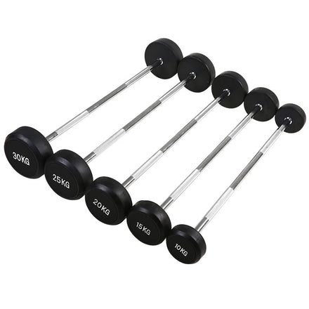 Rubber Barbell Weights Sets with Handle Exercise Equipment Round Head Cast Iron Barbell Sets Home Gym Commercial Gym