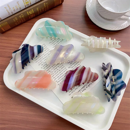Multi- Color Gradient Large Hair Claw 10.5cm Acetate Non-Slip Ponytail Claw Clip Strong Hold Hair Jaw Clips