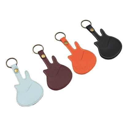 Ready to Ship Leather Guitar Picks Case Keychain Picked Plectrum Holder Organizer Pouch String Instrument Parts Accessories