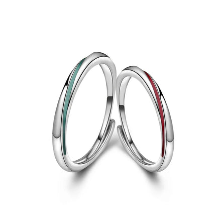 Wholesale Valentine's Day Gift Silver Plated Couple Ring Creative Temperature Change Color Open Ring for Women Girls