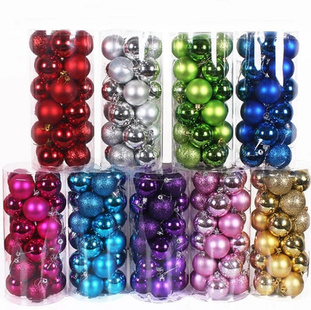 Xmas Christmas Home Room Decoration Supply Christmas Tree Ceiling Garden Gold Silver pink Green Plastic Balls Ornaments Pendants