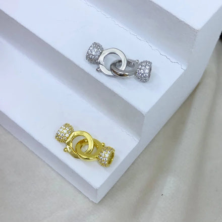 C257 925 Sterling Silver 18K Gold Plated Pearl Clasp for Jewelry Wholesale Metal Cord Ends Clasp Necklace or Bracelet Clasp