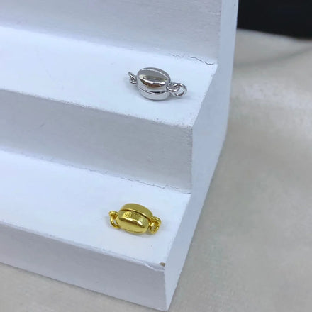 C256 925 Sterling Silver 18K Gold Plated Pearl Clasp for Jewelry Wholesale Metal Cord Ends Clasp Necklace or Bracelet Clasp