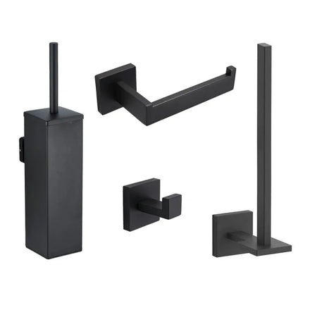 Modern Style Wall Mounted Bathroom Toilet Brush Holder 304 Stainless Steel Toilet Paper Tissue Rack 4 Sets Home Cleaning Brush