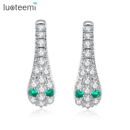 LUOTEEMI Fashion Jewelry Jewellery Woman Earing Cz Punk Statement Ear Ring Zircon Designer Snake Earrings