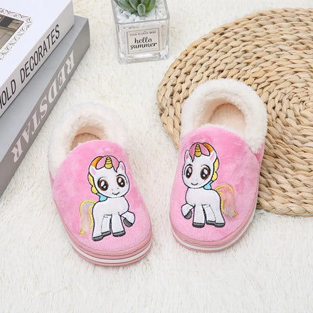 Manufacturers New Winter Warm Cotton slippers Children's Indoor Cartoon Plush Shoes