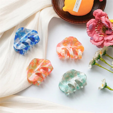 5.5CM Hot Sale Fashion Hair Accessories Custom Women Hair Clip Wholesale Candy Color Small Acetate Cloud Hair Claw