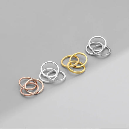 High Quality 925 Sterling Sliver Circle Charm Pendant Triple Intersecting Rings Pendants for Necklace Making Supplies
