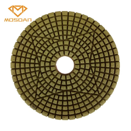 4 Inch 3 Steps Wet Granite Marble Hook and Loop Resin Bond Flexible Polishing Pads for Angle Grinders