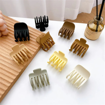 Wow Sheila 4CM Factory Direct Sale Coffee Color Series Matte Plastic Hair Claw Clip