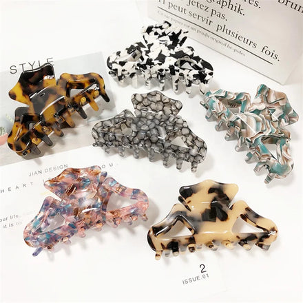 8.5CM New Arrived Vintage Elegant Ins Fashion Women Bath Clip Hair Accessories Acetate Hair Claw