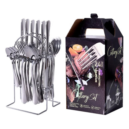 Popular Premium Cookkiss Modern Mirror Polish Stainless Steel Flatware Sets Fork Knife and Spoon