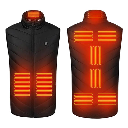 USB Heated Waistcoat for Men Custom Body Warmer 9 Hot Zones Winter Casual Gilet Sleeveless Vests Featuring Woven Outer Wear