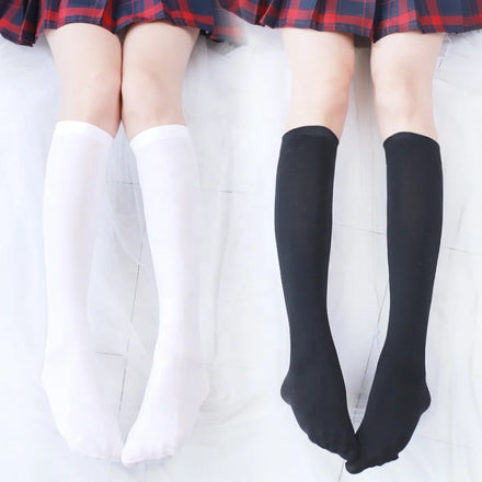 Wholesale Plain White Long Tube Knee Socks Girls Women Thigh High Uniform Socks for School