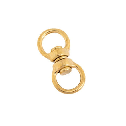 Solid Brass Polished Double Swivel Snap Hook with Laser Logo for Dog Leash Keychain and Bag Parts