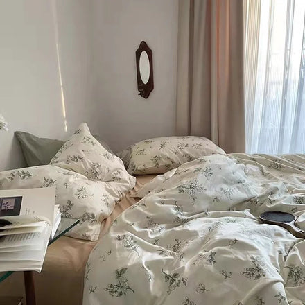 100% Cotton Material Fabric Luxury Classic Exquisite Wholesale Modern Fashion Popular Quilt Cover 4 in 1 Bedding Set