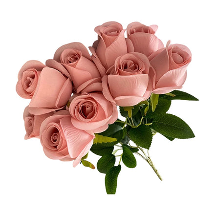 Decor Wedding Flowers Centerpiece Flower Artificial 9 Dream Rose Buds