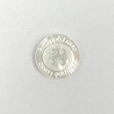 4-Hole Natural Sea Shell White Mother of Pearl MOP Buttons for Men's Shirts Logo Engraved Round Design for Decoration