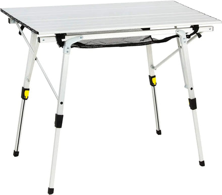 Woqi Camping Table Portable With Adjustable Legs Aluminum Folding Table Roll up Table With Carrying Bag for Outdoor