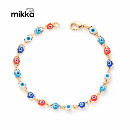 Fashion Jewelry Personalized Creative Design Multicolor 18k Gold Plated Eye Style Beaded Bracelets