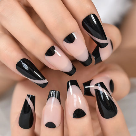 New Products Mixed Design Nails Art for Party Decoration Long Coffin French Press on Nails