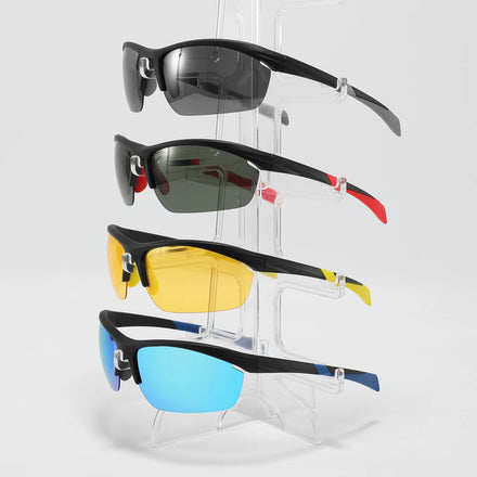 High Quality Custom Yellow Sport Sunglasses for Men Drivers Fishermen UV400 Polarized Night Vision Lenses PC/Tac Frame Glasses