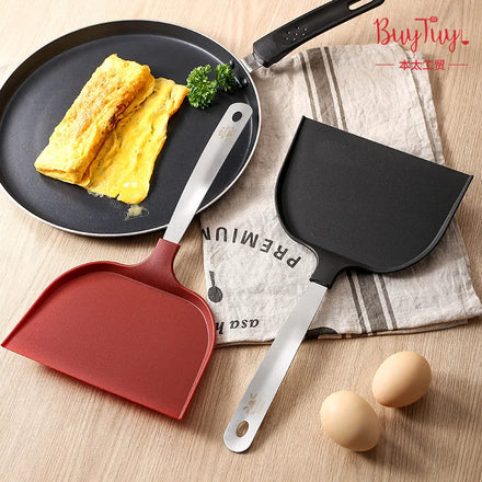 Manjia Restaurant Kitchen Tools Cooking Nylon Shovel Stainless Steel Fried Fish Cooking Nylon Spatula Kitchen Accessories Tool