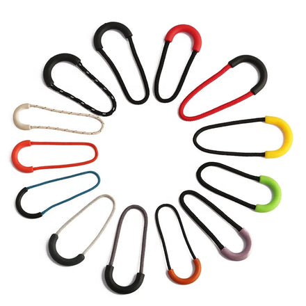 Custom Brand logo U Shape Soft PVC/TPU Zipper Slider Silicone Rope Zip Puller