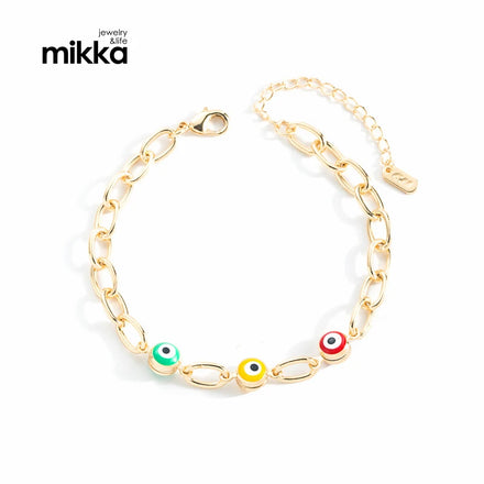 Classic 18k Gold Plated Stainless Steel Party Bracelet with Eyes Design for Women Jewelry