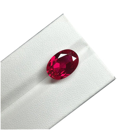 Wuzhou 6A Quality HQ GEMS Hand Make 10x14mm 7.5 Carat Oval Cut Lab Grown Ruby Gemstone
