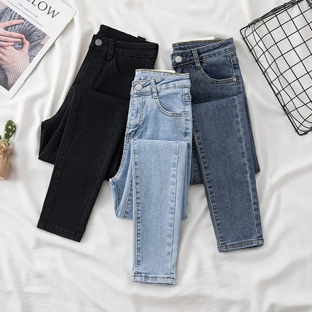 Wholesale New Fashion Women Stretch Denim Pencil Jeans Stretch Elastic Trousers Pants High Waist Lady Girls Casual Jeans