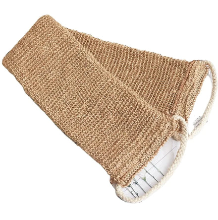 Ramie Jute Bath Towel Shower Towel Back Body Exfoliating Belt Shower Scrubber for Body Cleaning Bathroom Shower Strap