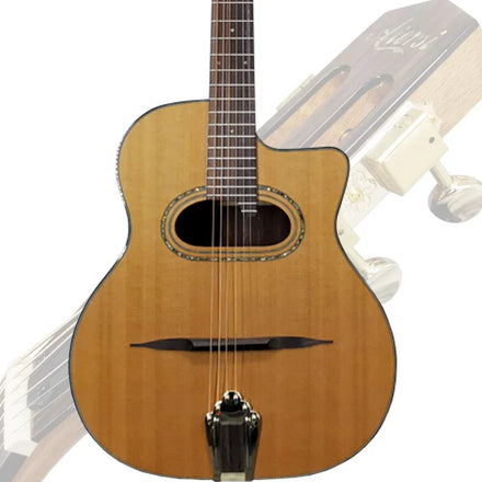 Aiersi Brand Gloss Finish Solid Cedar Top D Hole Grande Bouche Gypsy Jazz Guitar Handmade String Instrument for Sale