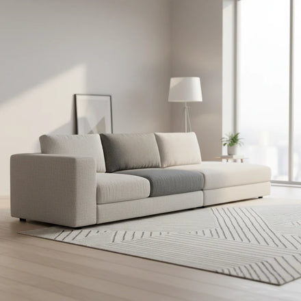 Replacement Outdoor Waterproof Sectional Sofa Cushion Slipcover Plant Pattern Polyester/Cotton Material Easy Clean Modern Design
