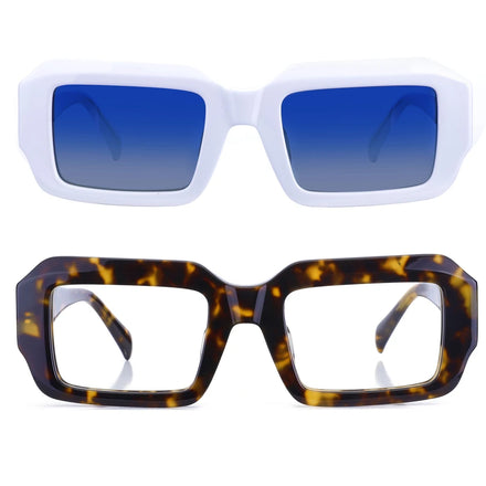 Bellestron MB-1159 Trendy High-quality Fashion Unisex Rectangular Print Acetate Optical Eyeglasses Polarized Sunglasses