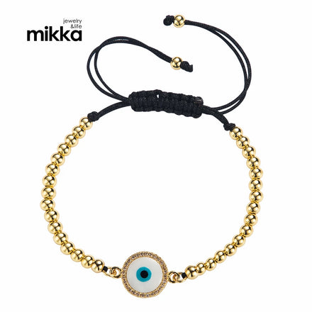 Fashionable Design Multi Color Micro Pave CZ Turkish Eyes Bracelet Copper Beads Crystal Rhinestone Evil Eyes Bracelet