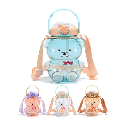 Wholesale Cute Bear Drinking Bottles Portable Large Capacity Tomatodo Plastic Water Bottle With Straw