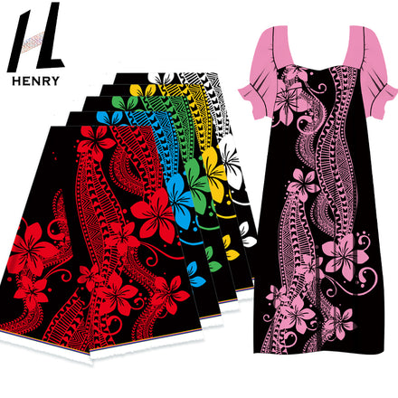 Henry Textile Fabric Design Optional 100% Polyester Floral Print in Various Black Styles Mumu Dress Fabrics by the Yard