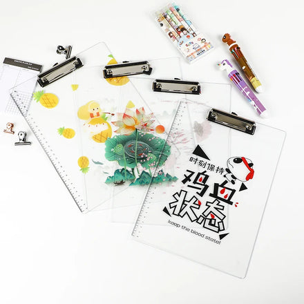 Hengyao Eco Friendly Plastic Transparent Writing Clipboard with Steel Clip