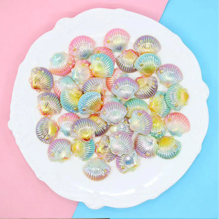Simulation Gradient Resin Shell Charms Pendant DIY Making Bracelet Necklace Jewelry Accessory