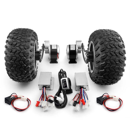 L-faster Dual Drive 10 Inch off Road Fat Tire 250W Brush Gera Motor Kit for Electric Trolley Wagon Scooter Cart