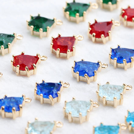 M526 6pcs/Lot 18K Gold Plated DIY Jewelry Accessories Nickel Free Pass REACH Zircon Pendant and Earring for Jewelry Making