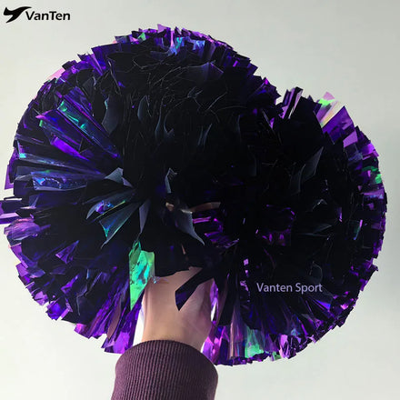 Factory Price Custom Boy Girl School Sports Games Team Metallic Purple 4 inch Cheerleading Pom Poms Kids for Cheer and Dance
