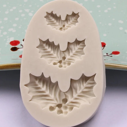 Hot Sale Christmas Holly Leaf Silicone Mold Cake Silicone Mold Liquid Silicone Bakery Tools Cake Tools