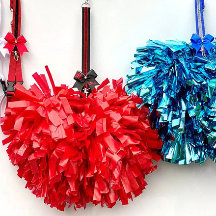38cm Baton Hold Cheer Pom Poms in Red/white Fluffy Style Maroon Turquoise Drop Shipping